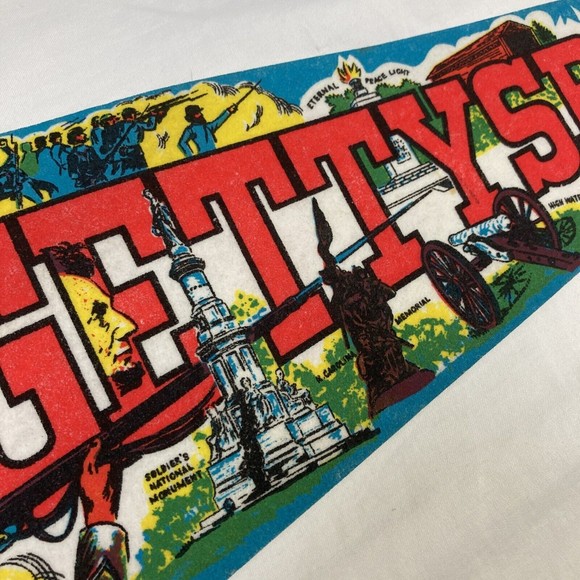 Vintage Gettysburg PA Pennant Felt Flag 25” PA Pennant￼ Beautiful Nice Detailed - Picture 5 of 12